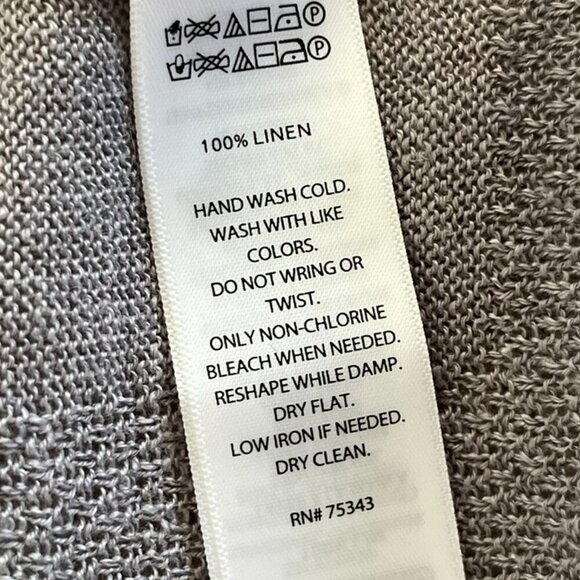 Sigrid Olsen Woman's Gray 100% Linen Open-Front Wear Two Ways Wrap One-Size - Picture 9 of 10